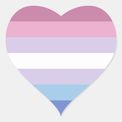Bigender Pride Flag Heart Sticker
