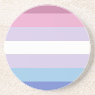 bigender pride flag sandstone coaster