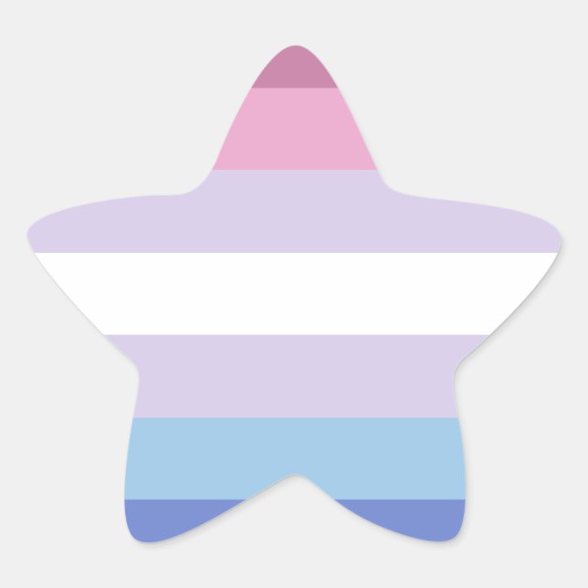 bigender pride flag star sticker (Front)