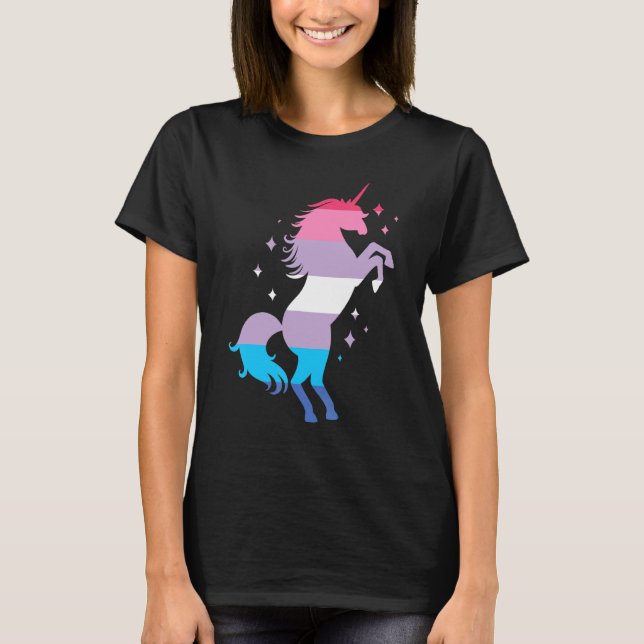 Bigender Pride Flag Unicorn Bigender Flag T-Shirt (Front)