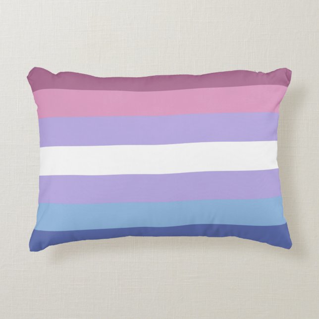 Bigender Pride, Striped Print, LGBTQ Pride Accent Pillow (Front)