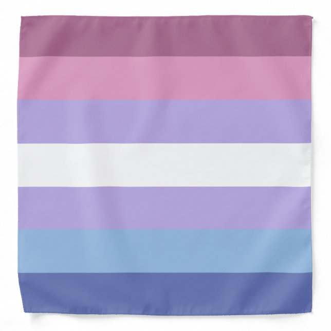 Bigender Pride, Striped Print, LGBTQ Pride Bandana (Front)