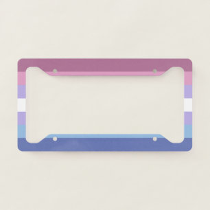 Bigender Pride, Striped Print, LGBTQ Pride License Plate Frame
