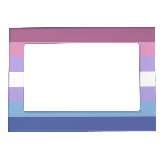 Bigender Pride, Striped Print, LGBTQ Pride Magnetic Frame (Front)