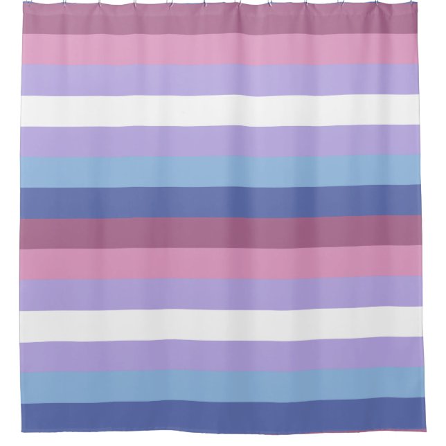 Bigender Pride, Striped Print, LGBTQ Pride Shower Curtain (Front)