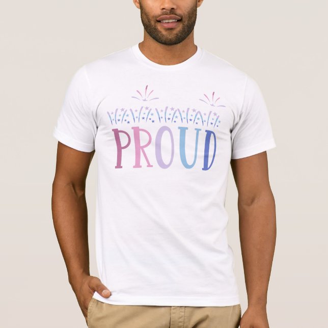 Bigender PROUD Fireworks  T-Shirt (Front)
