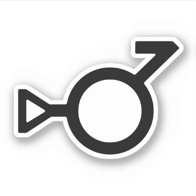 Bigender Third Gender Gender Symbol Sticker (Front)