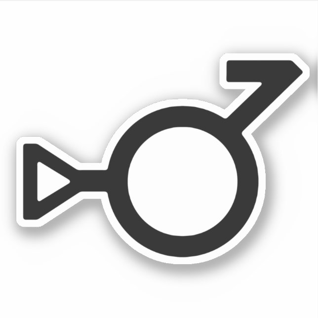 Bigender Third Gender Gender Symbol Sticker (Front)