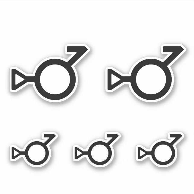 Bigender Third Gender Gender Symbol Sticker (Front)