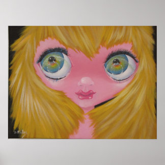 BigEye art original painting 60's style Poster