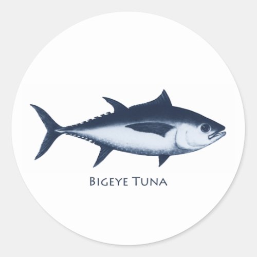 Bigeye Tuna Logo Classic Round Sticker