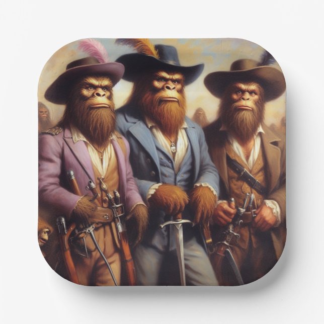 Bigfoot 3 Musketeers Paper Plates (Front)