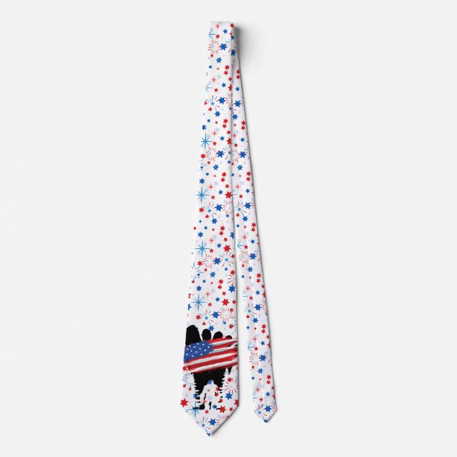 Bigfoot 4th July.b Neck Tie (Front)