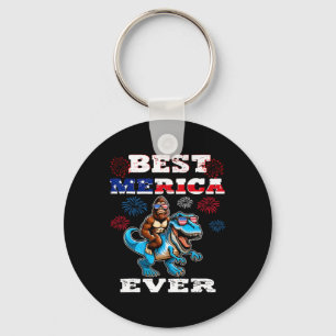 Bigfoot 4th Of July 1776 Boys American Flag Men Wo Keychain