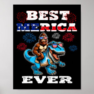 Bigfoot 4th Of July 1776 Boys American Flag Men Wo Poster