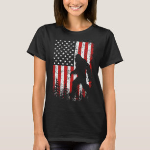 Bigfoot 4th Of July American Flag Patriotic Red Wh T-Shirt