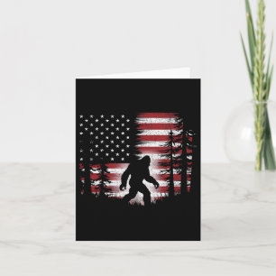Bigfoot 4th Of July American Usa Flag Patriotic Ki Card
