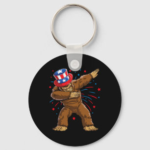 Bigfoot 4th Of July Shirts Sasquatch American Flag Keychain
