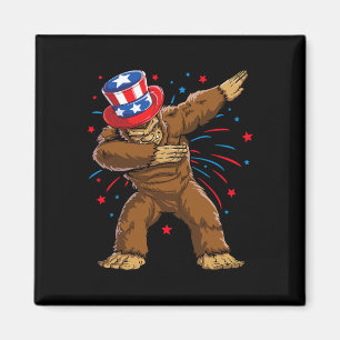 Bigfoot 4th Of July Shirts Sasquatch American Flag Magnet