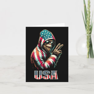 Bigfoot 4th Of July Usa Patriotic Sasquatch Teens  Card
