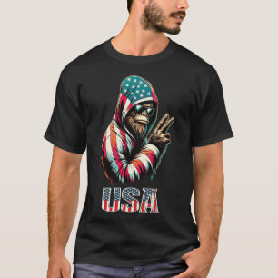 Bigfoot 4th Of July Usa Patriotic Sasquatch Teens T-Shirt