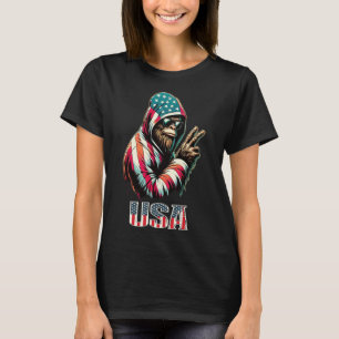 Bigfoot 4th Of July Usa Patriotic Sasquatch Teens T-Shirt