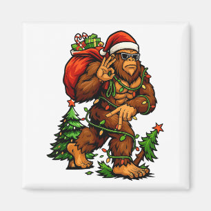 Bigfoot 67 Christmas Tree Lights Xmas Men Sasquatc Magnet