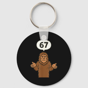 Bigfoot 67 Meme Six Seven Funny Sasquatch  Keychain