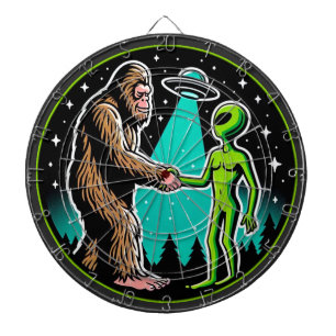Bigfoot Alien Alliance - Funny Scifi Cryptid Dart Board