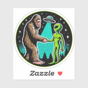 Bigfoot Alien Alliance - Funny Scifi Cryptid Sticker