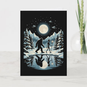 Bigfoot Alien Christmas Card