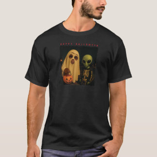 Bigfoot Alien Funny Halloween Trick Treat Door Cam T-Shirt