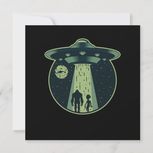 Bigfoot Alien Sasquatch UFO Abduction Aliens Gift Invitation