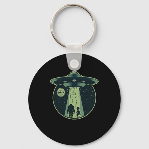 Bigfoot Alien Sasquatch UFO Abduction Aliens Gift Keychain