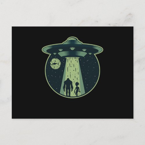 Bigfoot Alien Sasquatch UFO Abduction Aliens Gift Postcard