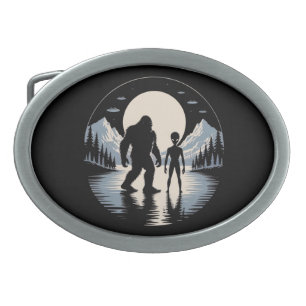 Bigfoot Alien UFO Cryptid Belt Buckle