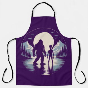 Bigfoot Alien UFO Cryptid Night Paranormal  Apron