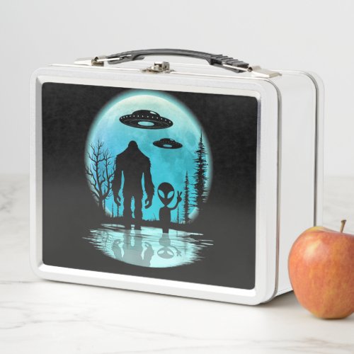 Bigfoot Alien UFO Disclosure Conspiracy Gift Metal Lunch Box