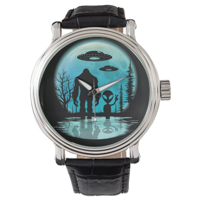 Bigfoot Alien UFO Disclosure Conspiracy Gift Watch (Front)