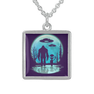 Bigfoot Alien UFO Necklace Pendant