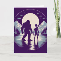 Bigfoot Alien UFO Paranormal Encounter Greeting