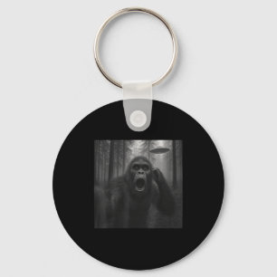 Bigfoot Alien Ufo Selfie Funny Sasquatch Meme Men Keychain