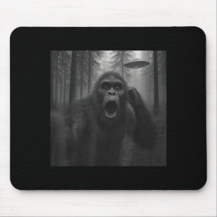 Bigfoot Alien Ufo Selfie Funny Sasquatch Meme Men Mouse Pad