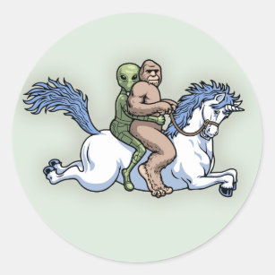Bigfoot, Alien, Unicorn Classic Round Sticker