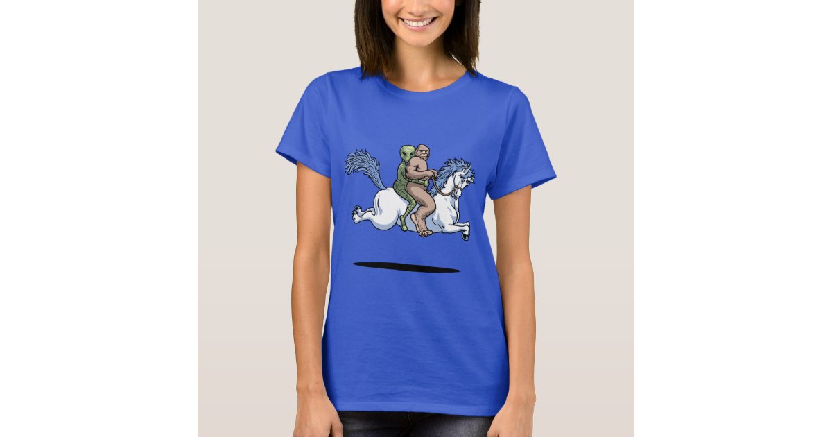 Bigfoot Alien Unicorn T Shirt Zazzle Com