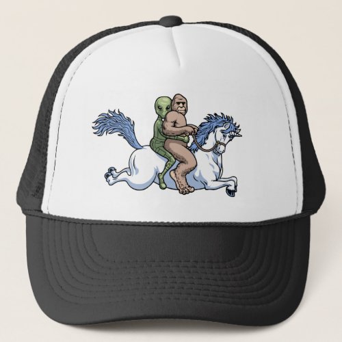 Bigfoot Alien Unicorn Trucker Hat