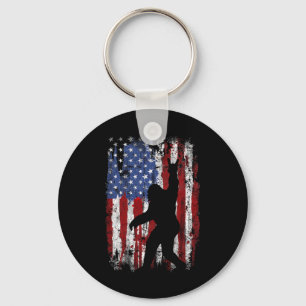 Bigfoot American Flag 4th Of July Patriotic 1 Keychain