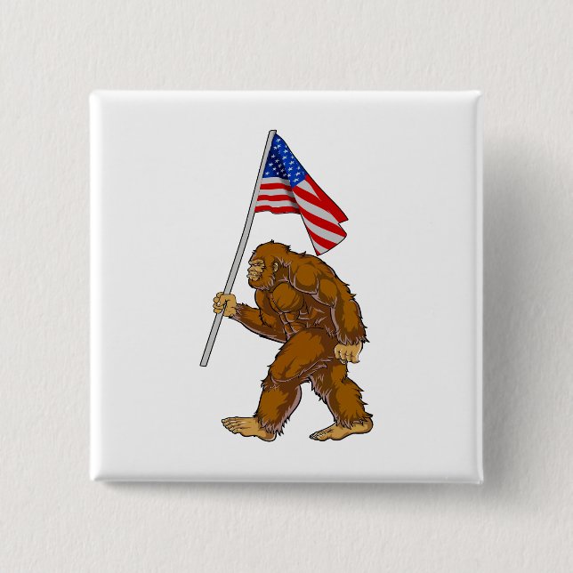 Bigfoot American Flag Button (Front)