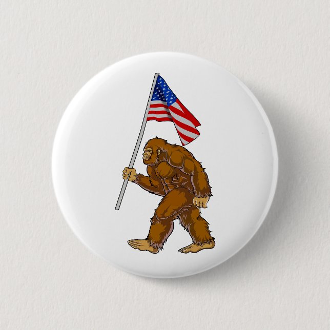 Bigfoot American Flag Button (Front)