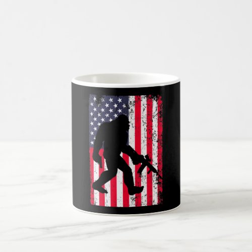 Bigfoot American Flag Coffee Mug
